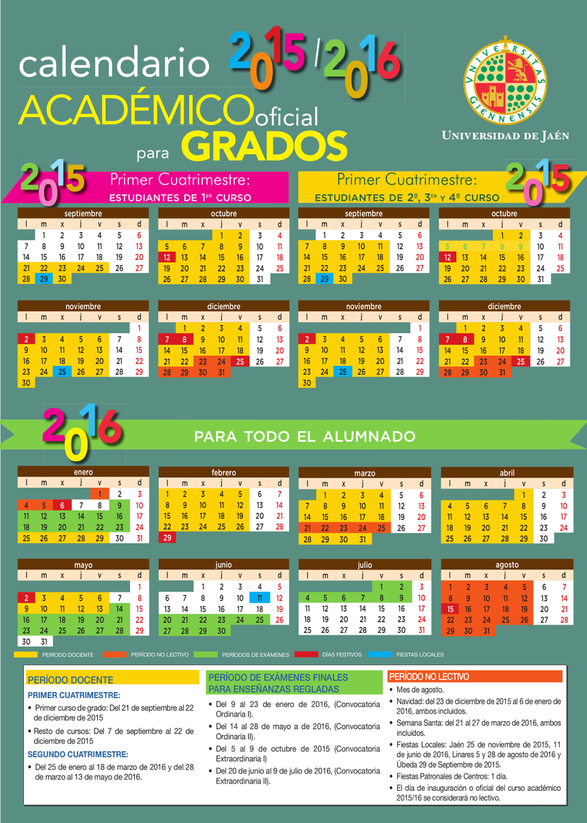 Estudiantes Ujaen Ar Twitter Calendario Academico Definitivo 2015 2016 Ceuja Ujaen Http T Co Trwtfmkccp ujaen calendario academico