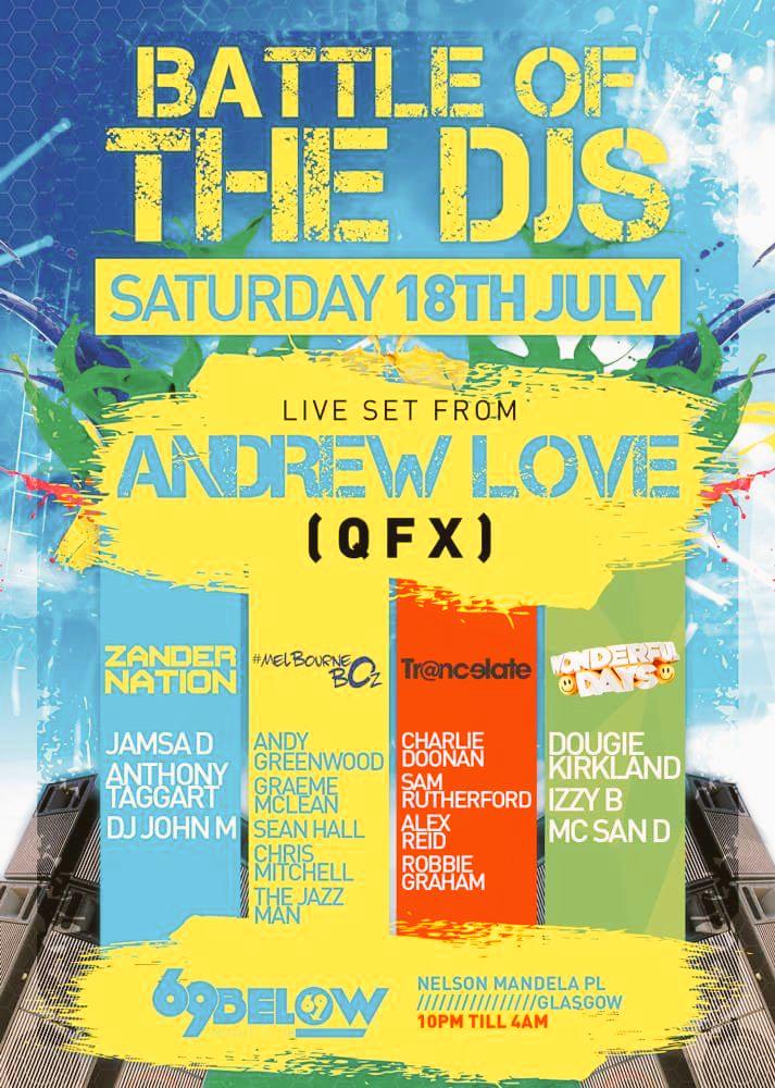 CharlieDoonan's tweet photo. Battle of the djs tomorrow @69Below_Glasgow @TranceLateSCO @melbournebOz @ZanderNationDj gt involved #glasgow http://t.co/o3rK6tbrrz