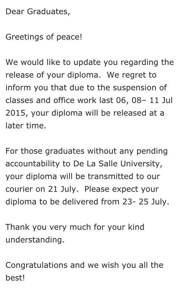DLSUFAST2011's tweet photo. 173rd CE - Release of Diploma http://t.co/gM8dBVDcWo