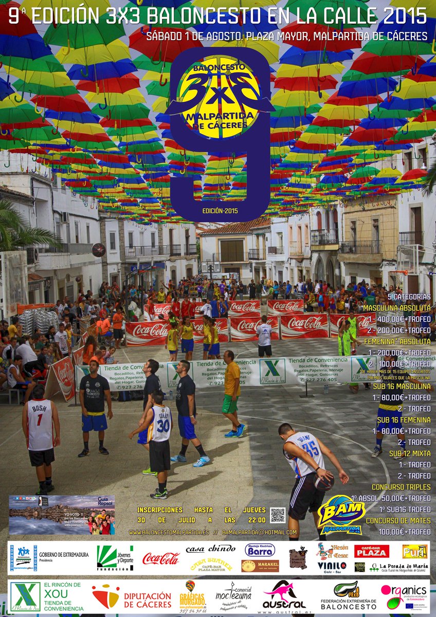1 de Agosto, 3X3 Baloncesto en la Calle. Malpartida de Cáceres