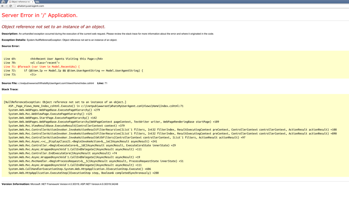 smallming's tweet photo. visiting http://t.co/bR6VDFtYBZ with empty user-agent causes server exception #fail http://t.co/nyUiR7aCyK