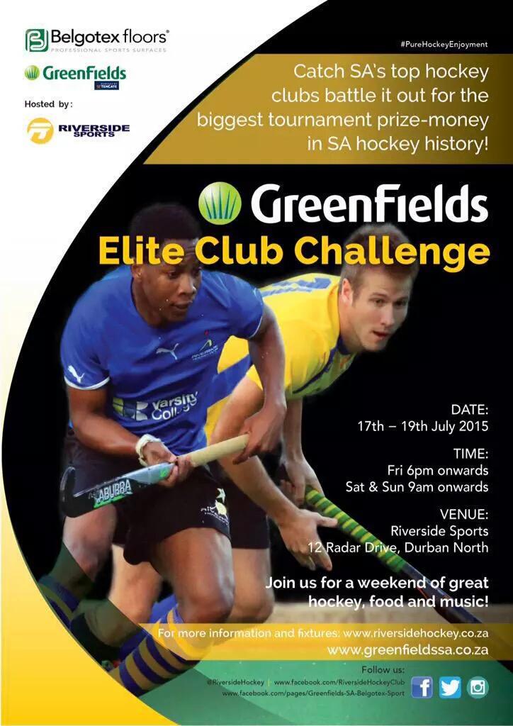 If you're in Durbs get down to <a href="/RiversideHockey/">Riverside HockeyClub</a> for the Elite Club Challange! <a href="/Jockey_SA/">JockeySA</a> <a href="/TaylaTeam/">Tayla Sportswear</a> <a href="/TKhockeySA/">TK Hockey SA</a>