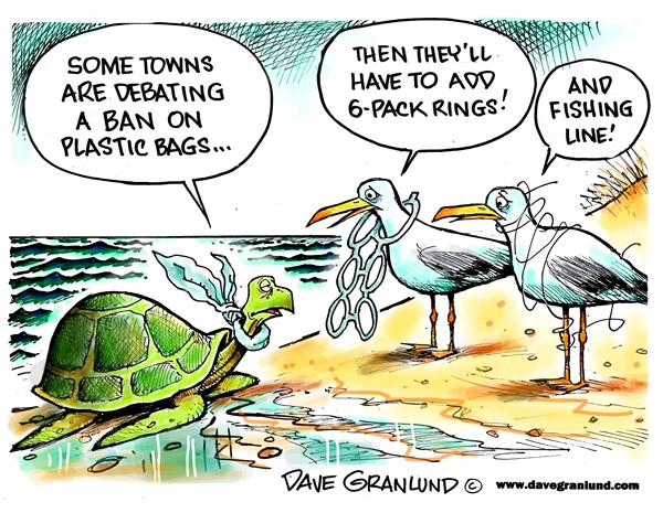 Plastic bag bans davegranlund.com/cartoons/2014/… facebook.com/DAVEGRANLUND/p… #marinedebris #plasticpollution