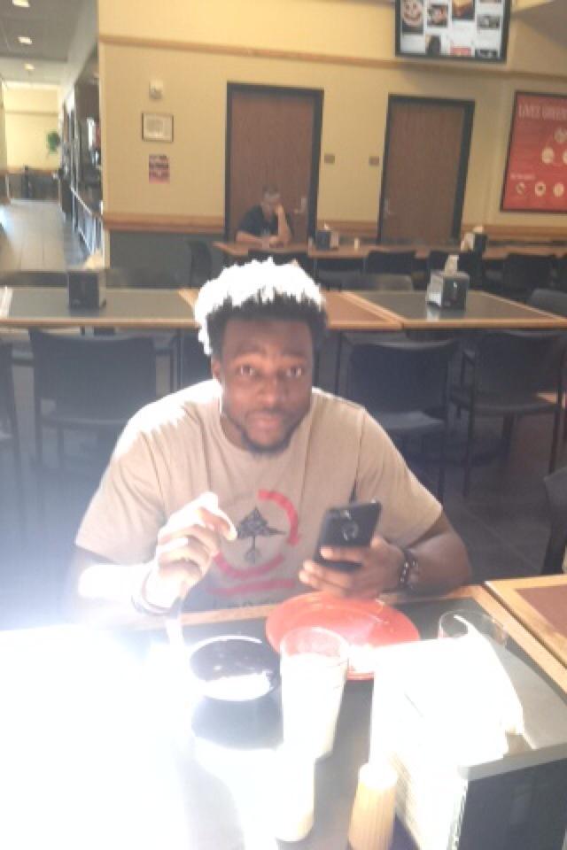TrevRyen19's tweet image. ISU football star @QuoteOnKwote fueling up after getting beat down at workouts #ISUdining #cyclonenation @ISUdining