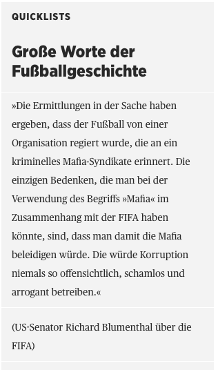 11Freunde_de's tweet photo. Das lassen wir mal so stehen. #fifagate #FIFA 
Noch mehr #Quicklists und große Worte hier: http://t.co/tVYMgv5y2I http://t.co/BBgKiA2z6y