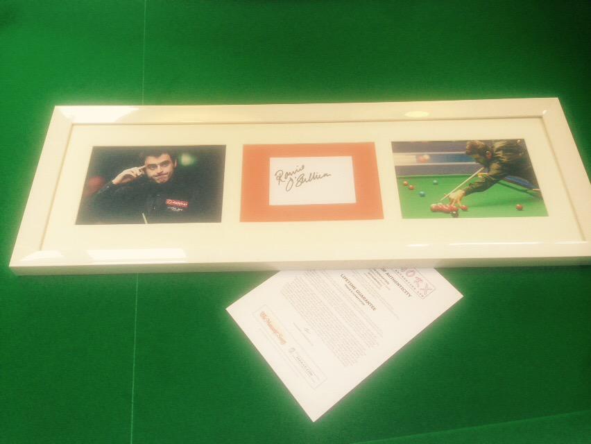 spenyssportsbar's tweet photo. SIGNED RONNIE O SULLIVAN PHOTO FRAMEWORK - WITH COA - CHARITY AUCTION - 25th JULY - CARL MORRIS EXHIBITION http://t.co/53H25Q9orP