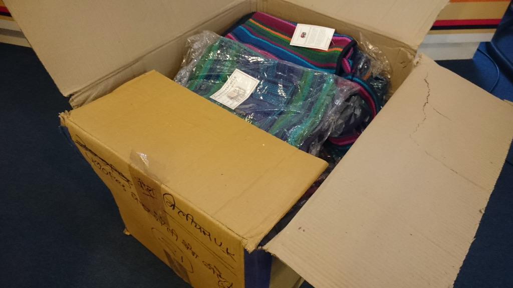 <a href="/fromthesourceuk/">From The Source</a> #Nepal bags so popular with our customers we were selling from the just delivered box! <a href="/baftsuk/">BAFTS</a>