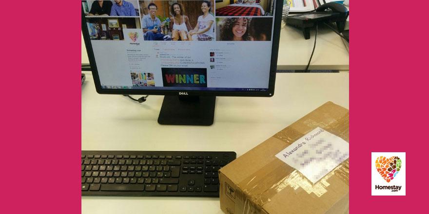 Homestaycom's tweet photo. We posted the #HomestayGoPro camera prize to our lucky winner @Alexandra_R90 today. Congratulations again! http://t.co/LFR4uHryrO