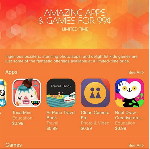 petavision's tweet photo. CloneCamera was selected by Apple for running an event "AMAZING APPS &amp; GAMES FOR 0.99$"! http://t.co/UjtupU6sOm