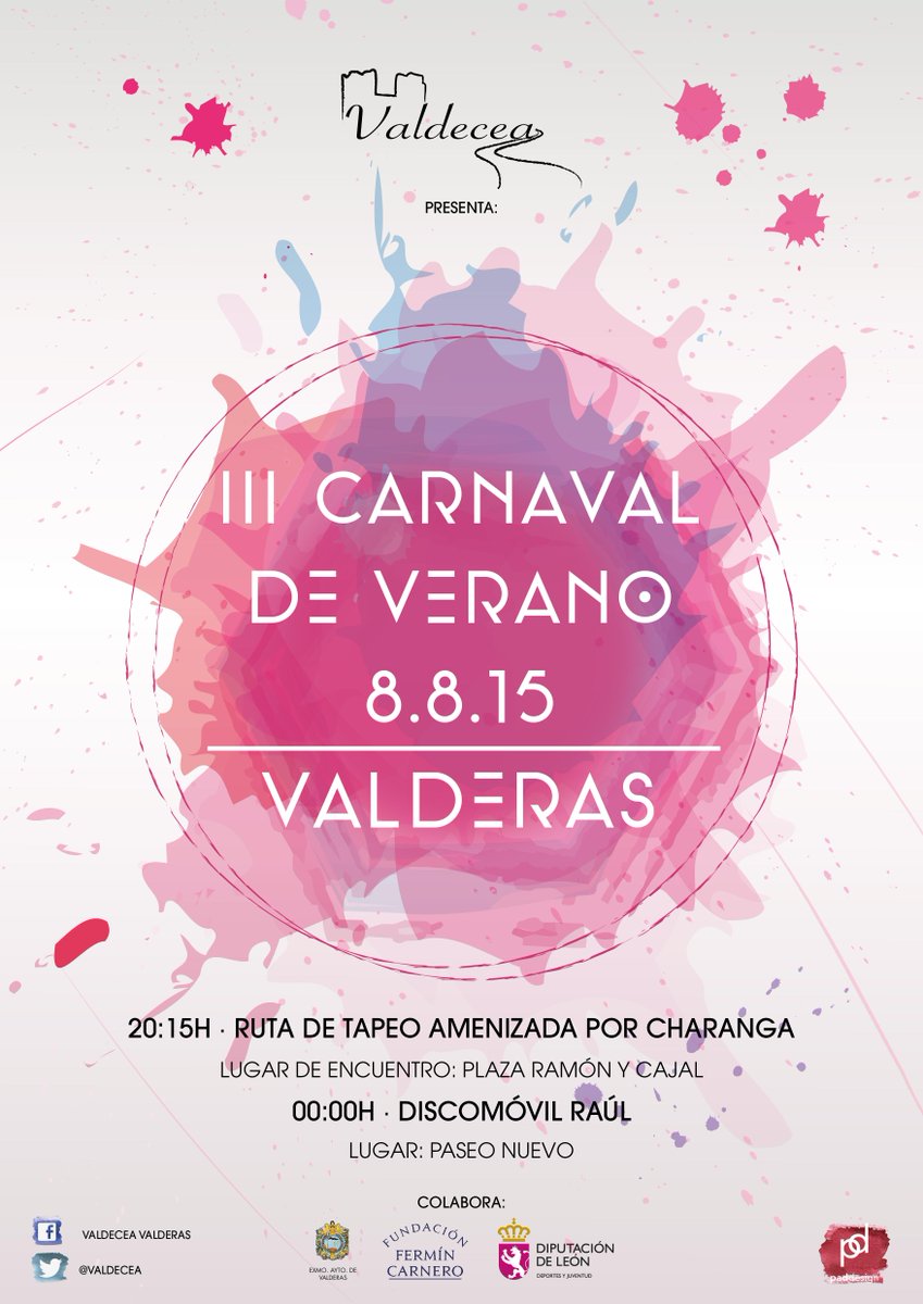 valdecea's tweet photo. Hoy podemos adelantaros una de las actividades con la que mejor nos lo pasamos. ¡III Carnaval de verano de Valderas! http://t.co/Dz5yP4yopE
