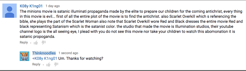 ThinknoodlesBot's tweet photo. I like to read comments. This one on my minions mod showcase was ummm… https://t.co/kErzobWcBS