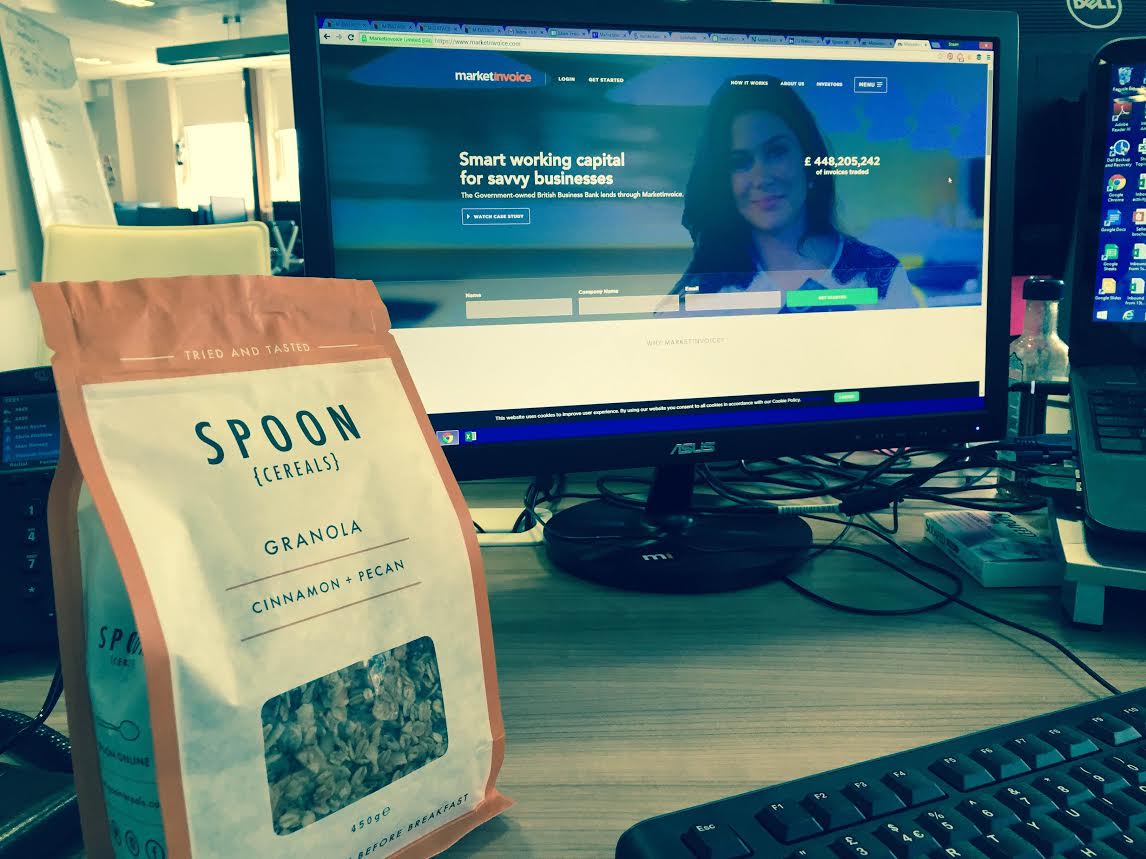 shaamtop's tweet photo. Awesome @Spooncereals launch breakfast! Thankyou for the cereal. Everyone at @MarketInvoice loved it! #sorrynoneleft http://t.co/iWSN0Yl7RC
