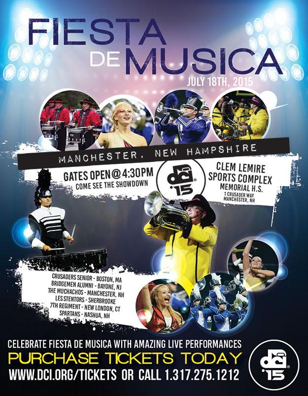 Join us tomorrow July 18th for Fiesta de Musica #drumcorps show in Manchester, NH. muchachos.org  #dci2015