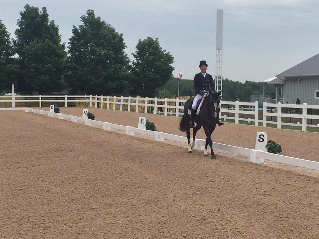 Carlos in final warm up before dressage