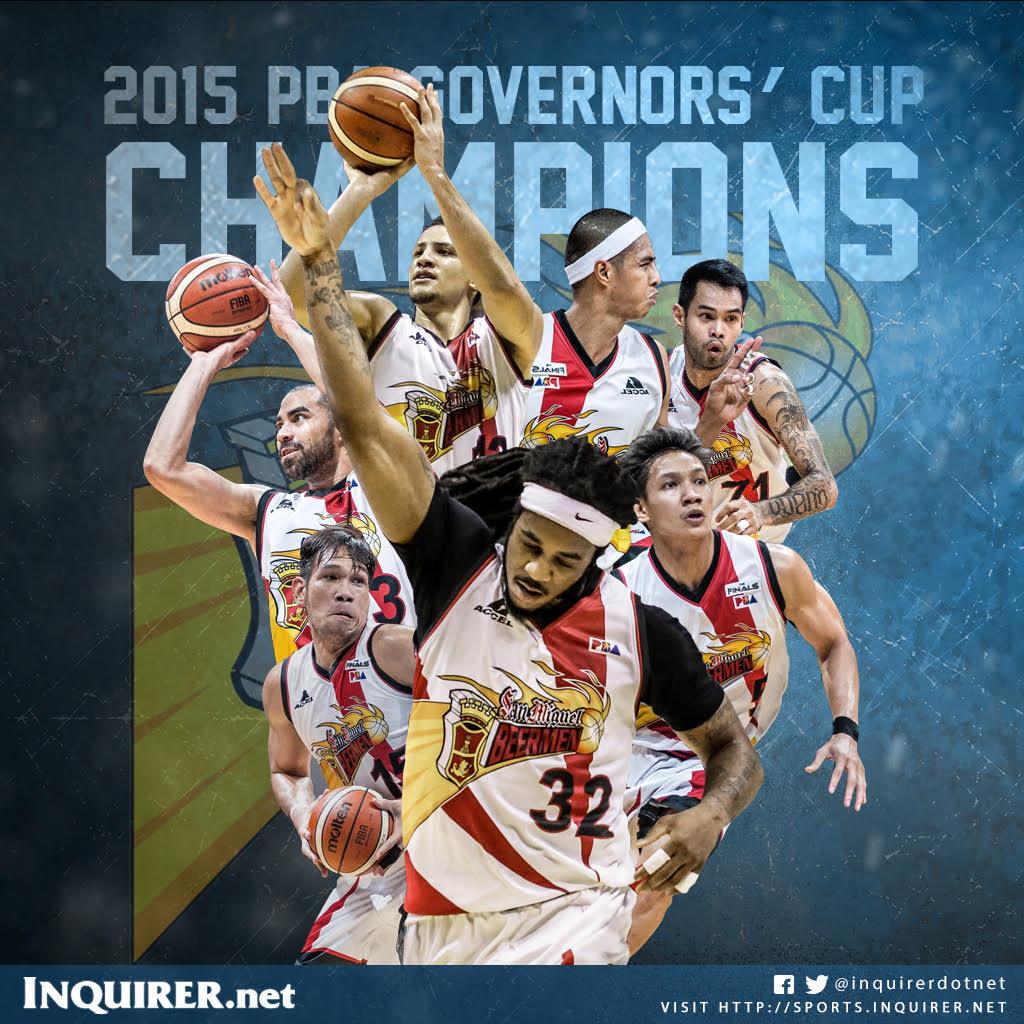 inquirersports's tweet photo. San Miguel Beermen sweep Alaska Aces to win Governors’ Cup title http://t.co/XE7KyzJBxA #PBAFinals http://t.co/zxZOGR2Q17