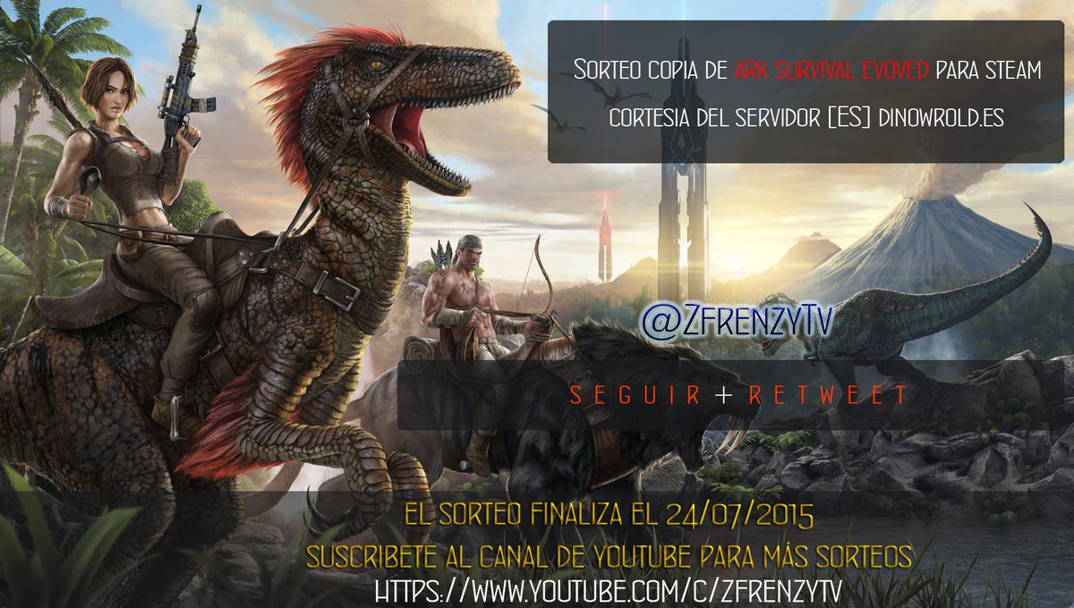 ZfrenzyTv's tweet image. SORTEO COPIA DE ARK SURVIVAL EVOLVED
SEGUIR + RETWEET
 CORTESÍA DEL SERVIDOR [ES] DINOWORLD.ES