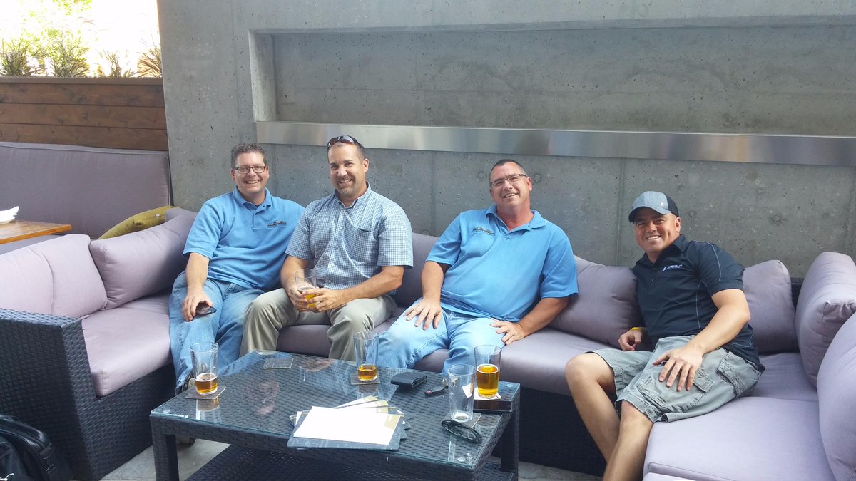 These boys were loving our new #patio setup! Come in and check it out! @SchlegelVillage #patiolounge #boysnight