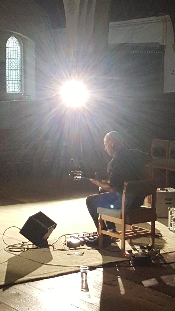 <a href="/FlamencoThief/">The Flamenco Thief</a> warming up <a href="/StBartsTheatre/">St Bart's Theatre</a> Gobsmacking! Never heard the like in here before - 9pm start - DONT MISS