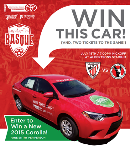 edmarktoyota's tweet image. Stop by @tstoyota and enter to win tickets to @BasqueSoccer and a 2015 #Corolla.  7pm @AlbertsonsStadium