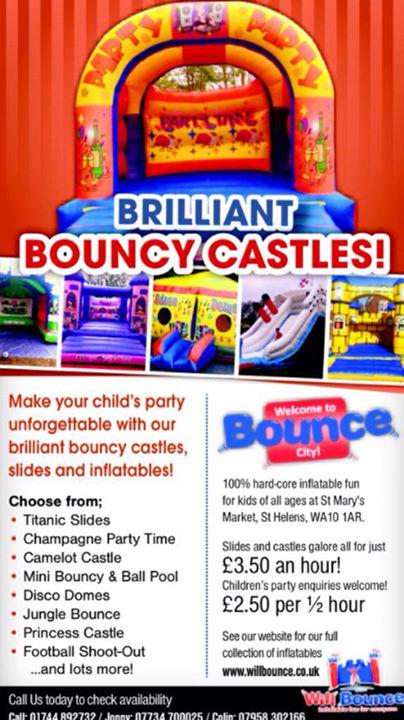 Weekly Makers Market , Family Art Club &amp; <a href="/Infowillbounce/">Willbounce</a> inflatables in St Mary's Market tomorrow! #StHelens