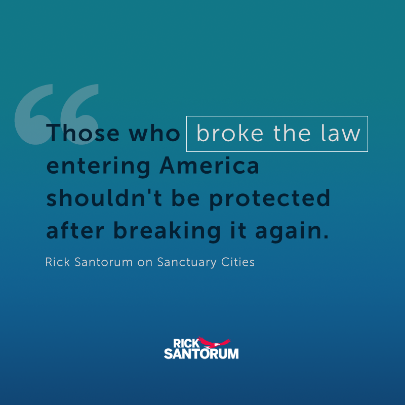RickSantorum's tweet image. Rick Santorum on sanctuary towns. #Rick2016 ow.ly/PCLfX