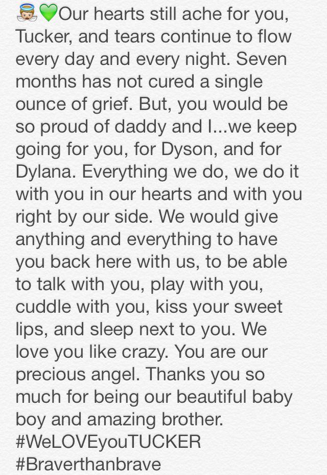 51_Tamara's tweet photo. It has been seven heartbreaking months. Tucker will forever be our beautiful angel.
#WeLOVEyouTUCKER #Braverthanbrave http://t.co/9Fygz8idMH
