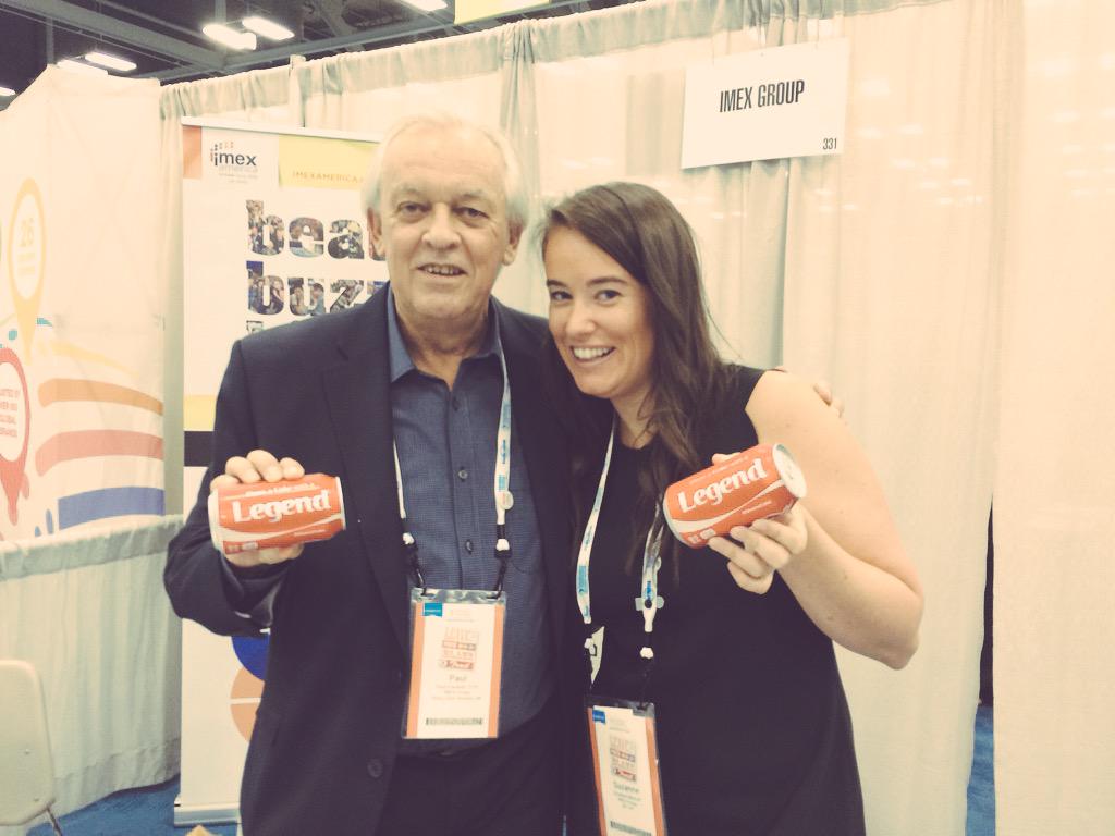 IMEXSuzanne's tweet photo. Sharing a coke with an original #IMEX15 legend Paul Flackett! #DMAI15 http://t.co/dzAykAAtI4