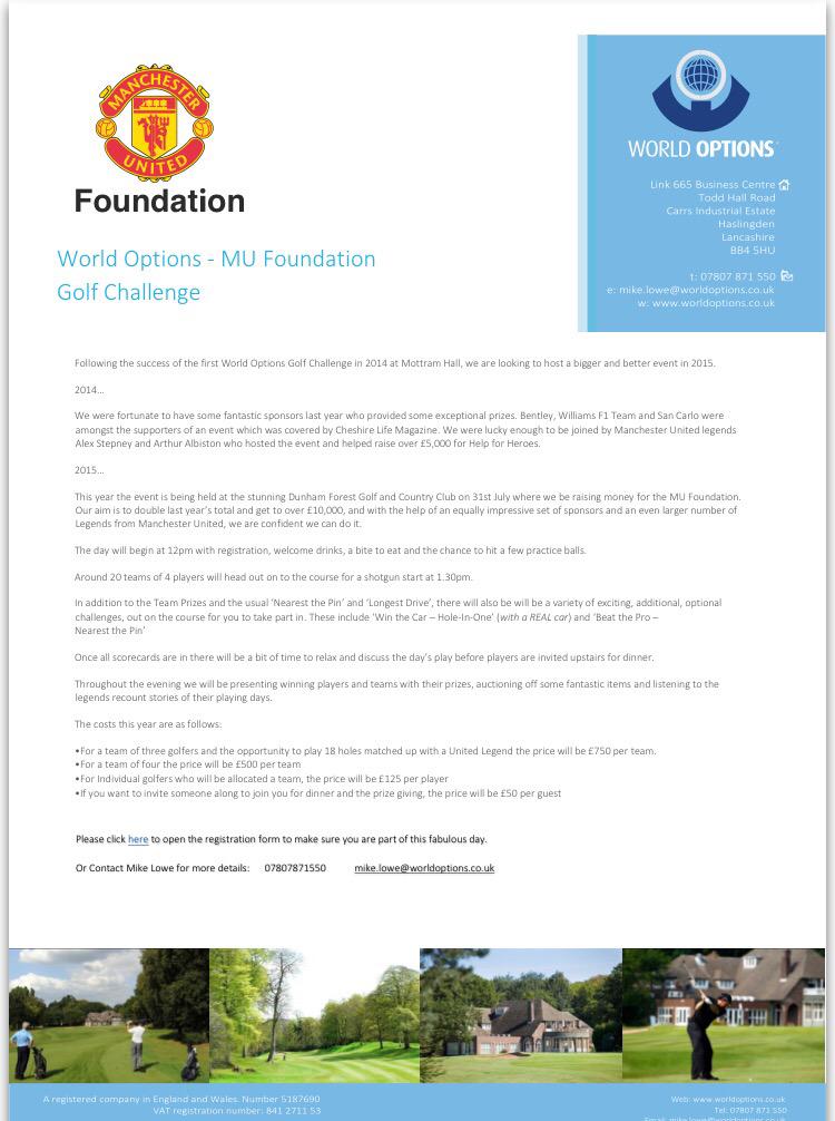 brown_jojo's tweet photo. If you're a @ManUtd fan and like golf why not head to the #WorldOptions Golf Day at Dunham in aid of @MU_Foundation http://t.co/lQt0DvgTtw