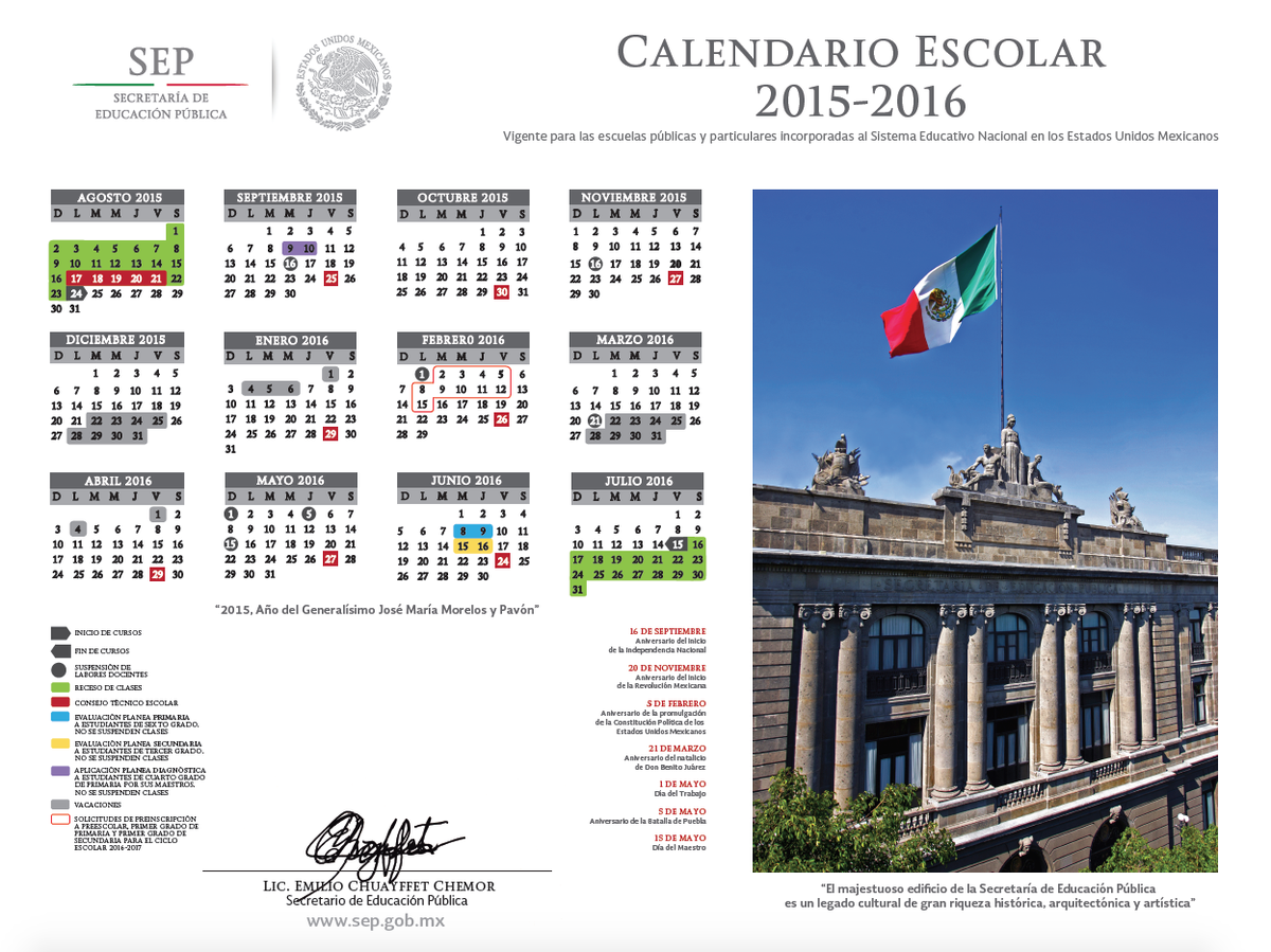 #Educación ¡Descarga y conoce el Calendario Escolar 2015-2016!: ow.ly/PL1l2 📅 📚