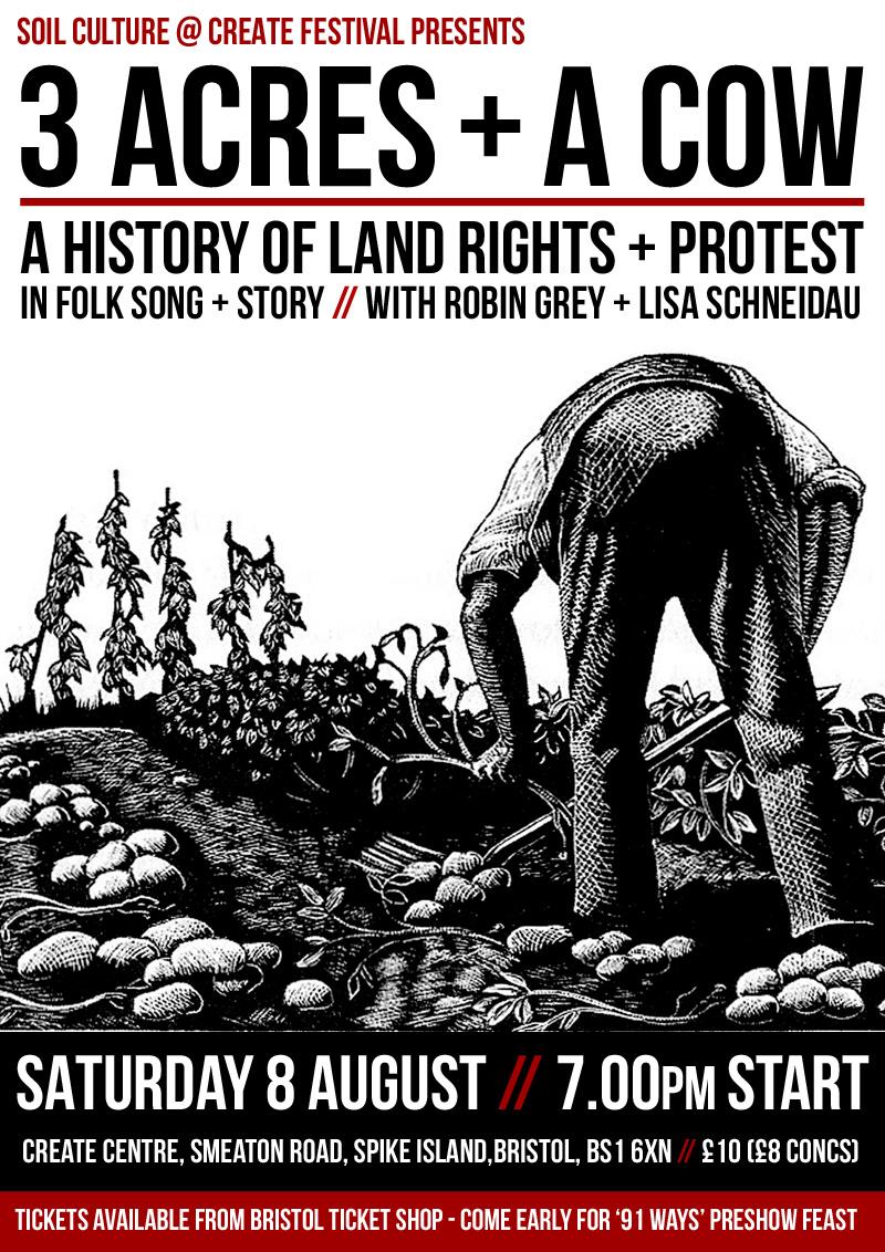 3 Acres and a Cow comes to Bristol! 8th Aug @createcentre Amazing land rights day Who's Soil? bristolticketshop.co.uk/eventdetails.a…