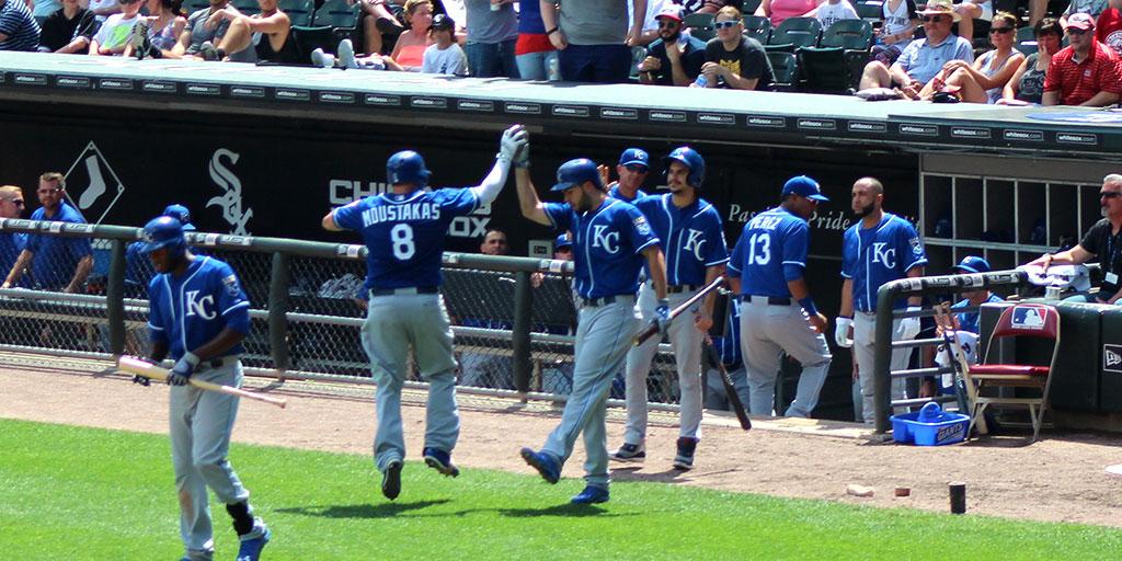 Royals's tweet photo. It took 12 pitches, but the Moose is loose! http://t.co/9swzmATWSR #ForeverRoyal http://t.co/qbPJydaB8X