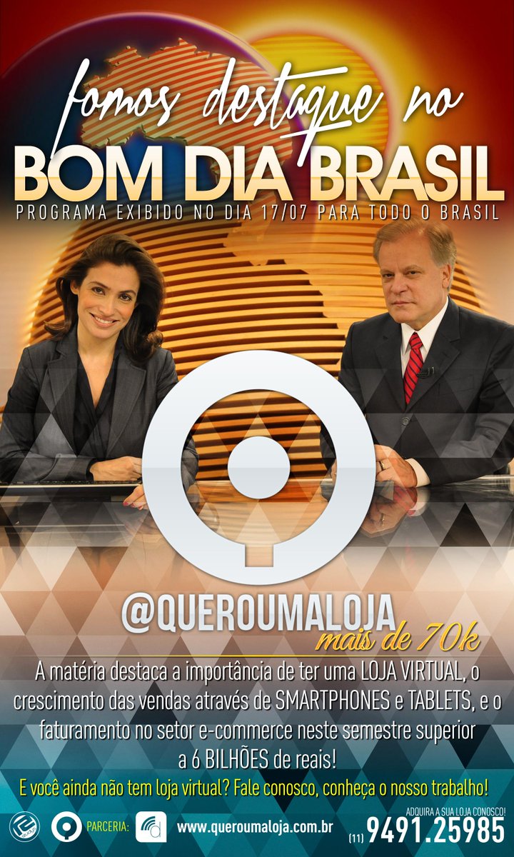 rstudys's tweet photo. Destaque no #BomdiaBrasil lojas virtuais fazem sucesso! http://t.co/YYAitwvIam http://t.co/Wf4iH5EVDr