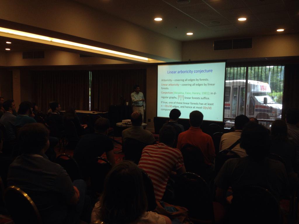 thserra's tweet photo. R. Ravi gives the final word in approximation algorithms at #ismp2015 with min. edge tours on regular graphs http://t.co/d5snNtjjso