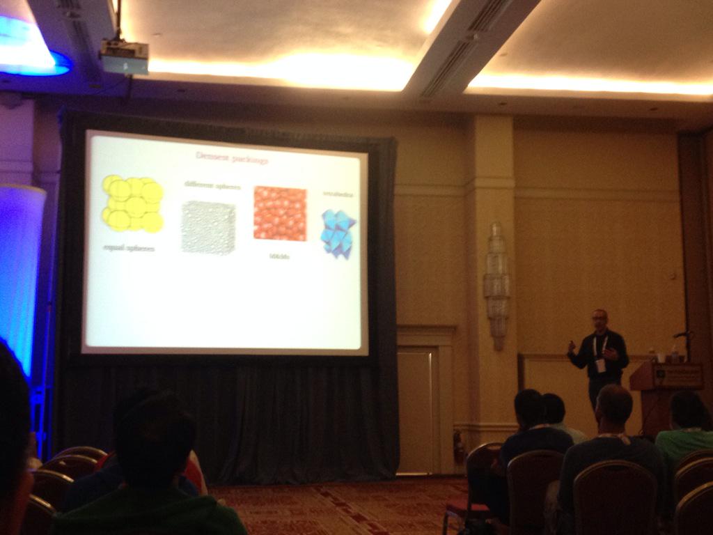 thserra's tweet photo. The Euclidean packing of M&amp;Ms featured at #ismp2015 http://t.co/5CQxCXb1ZO