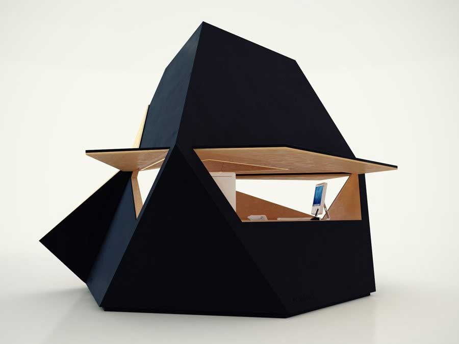 Working this weekend? Geometric <a href="/tetrashed/">tetra shed®</a> lets you plod away from a peaceful pod. via <a href="/6sqft/">6sqft</a> 6sqft.com/tetra-shed-a-p…