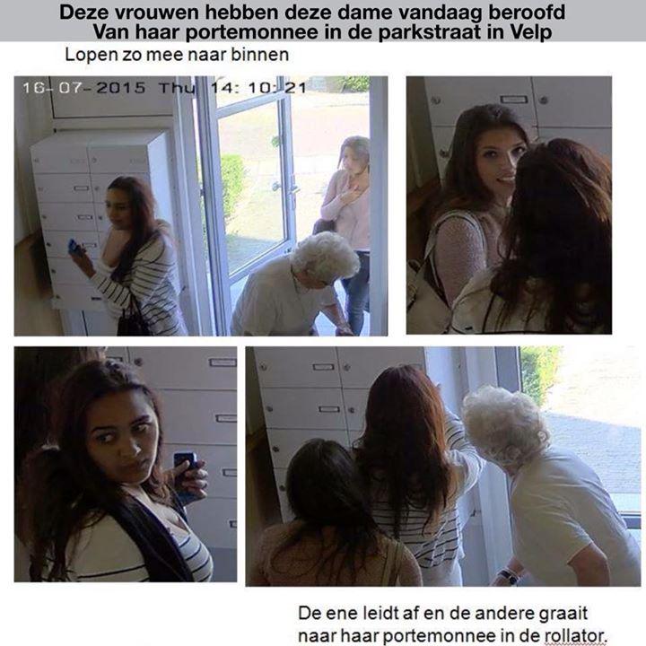 Wie kent deze 2 jonge dames? Prima in beeld. Oude dame beroofd van portemonee in #Velp #Gelderland #Burgernet RT AUB