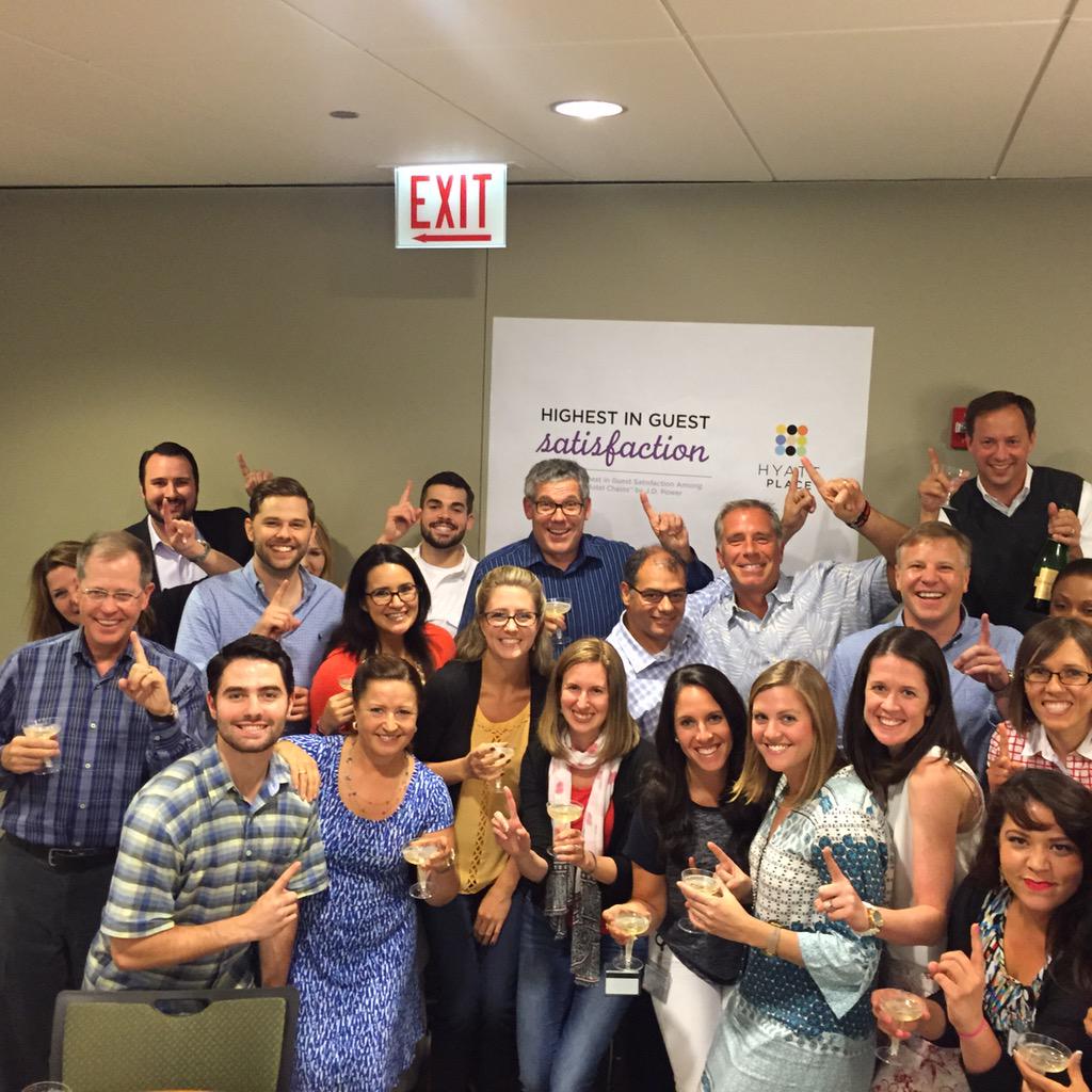sghaggs's tweet photo. Celebrating No. 1 in guest satisfaction! #hyattplace #jdpowerawards http://t.co/fAISMaKBby