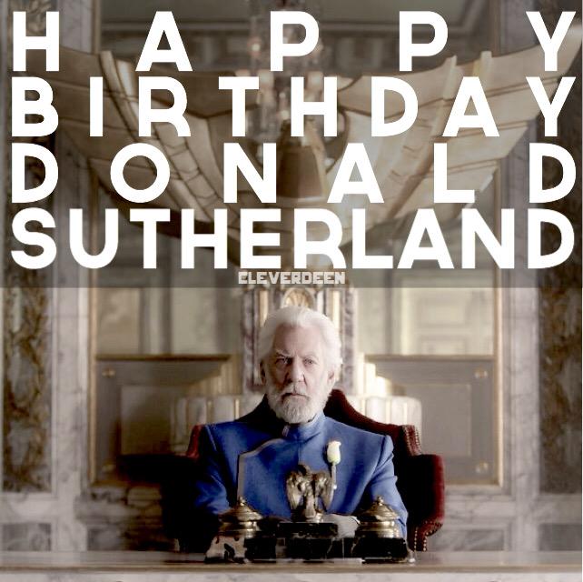 Happy 80th Birthday to the incredibly talented Donald Sutherland, our President Snow! 
