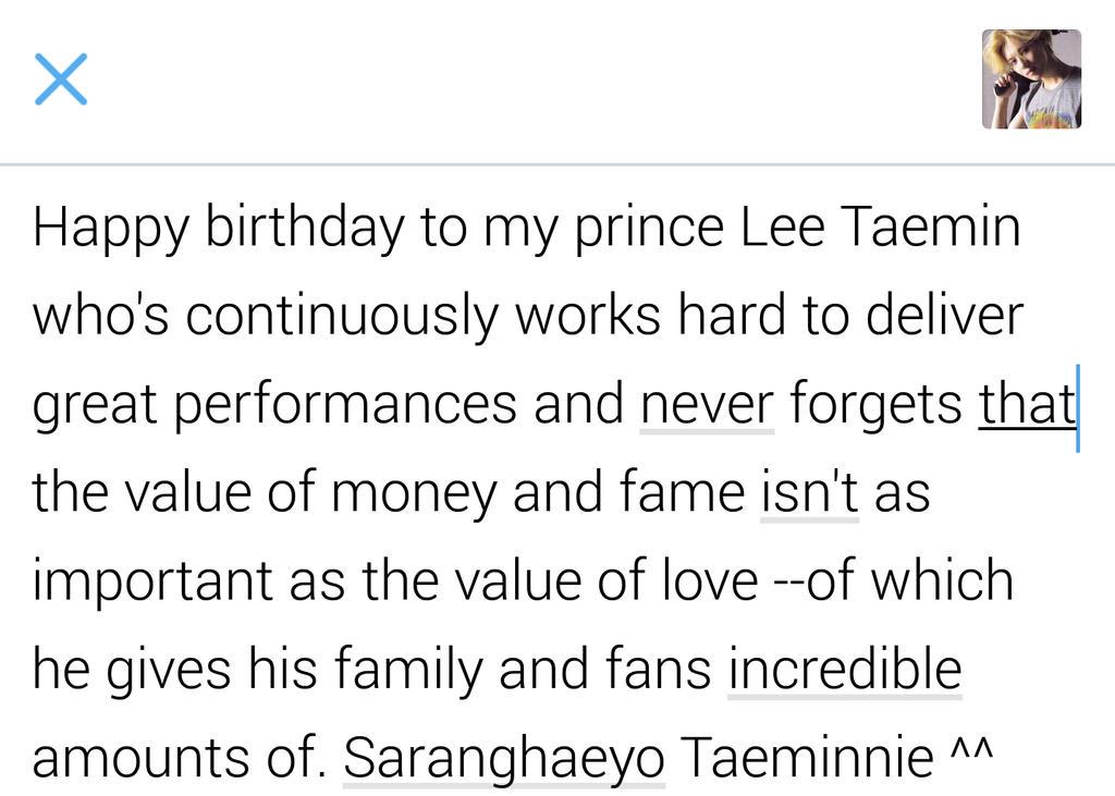 Happy birthday to my prince Lee Taemin... 
