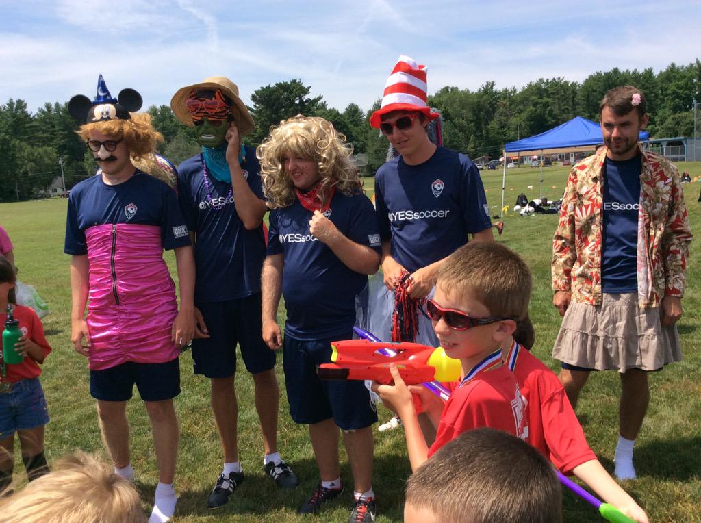 YEScoachgaffney's tweet photo. Well done to all our campers today. Lots of fun had during our soccer Olympics and 'Soak The Coach'. #YES2015 http://t.co/HG59drCG5S