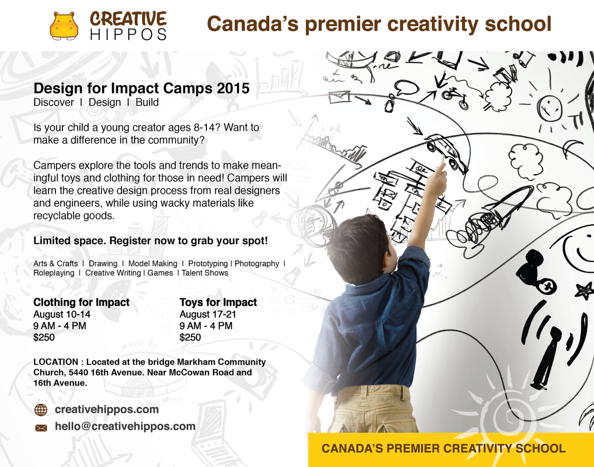 creative_hippos's tweet photo. Check out our 1-week Design for Impact camps in August. Be ready for the creative awesomeness! http://t.co/RfSm0k8bCK http://t.co/bb1efE7Fhh