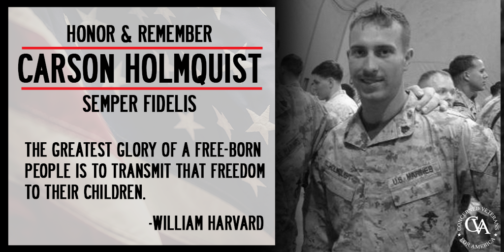 ConcernedVets's tweet photo. Honor &amp; Remember, Carson Holmquist. RIP Marine - rest easy. #SemperFidelis #Chattanooga http://t.co/IanTe42jN6