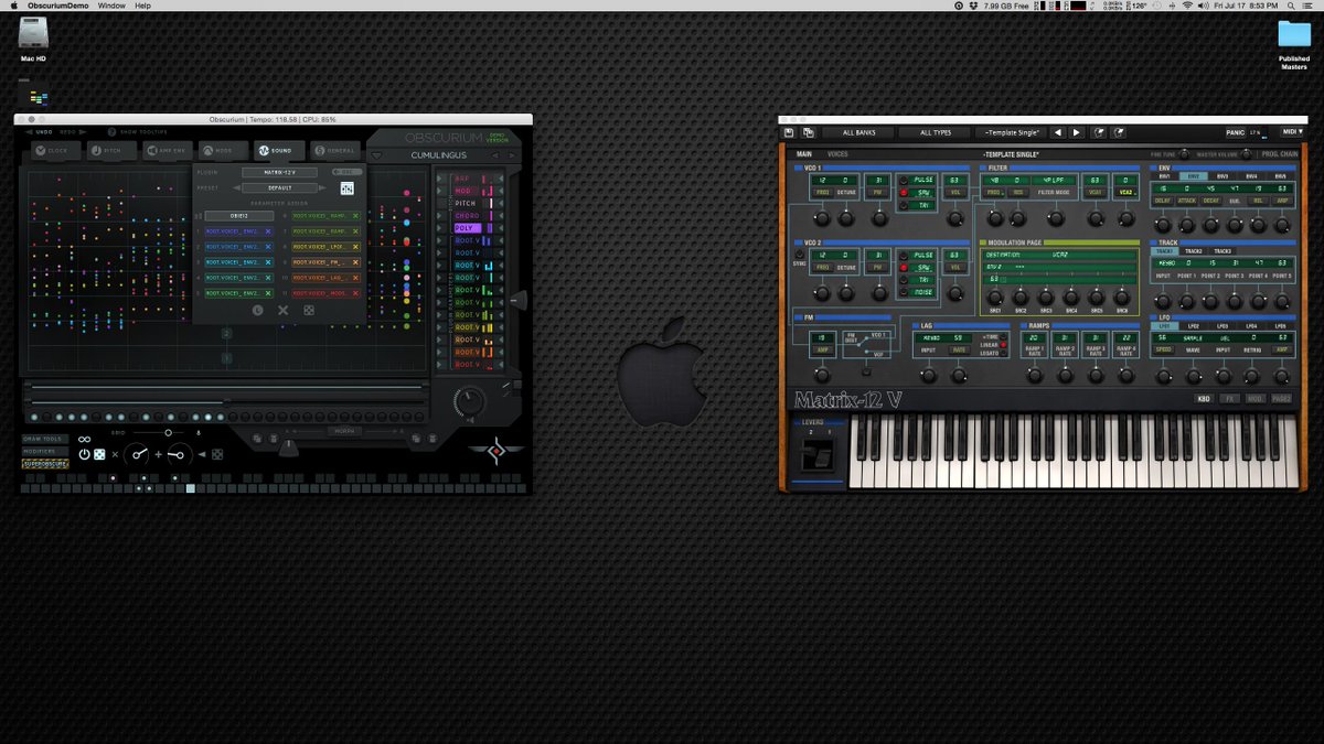 BeatsofRed's tweet image. Unique thing about OBSCURIUM is it&apos;s ability to load other plugins then map the hell out of it. #SugarBytes #Arturia