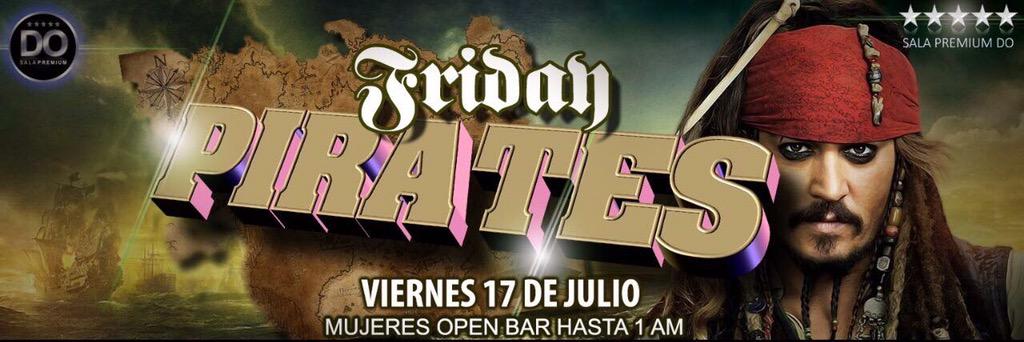 Tenemos una noche increíble de piratas y caribe. #FridayPirates 
Te esperamos a partir de las 23:00 horas.