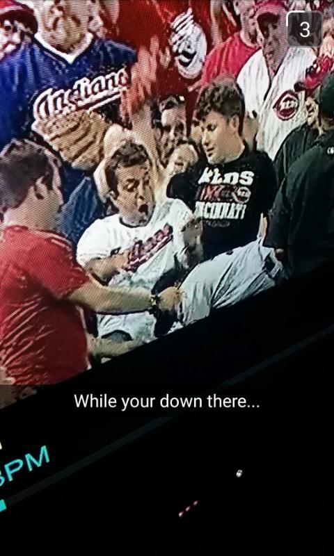 Coryisntcreativ's tweet photo. Great fan... rolls with whatever the team wants to do #turndownforwhat #baseball #questionablereactions http://t.co/kvaR6CsdUQ