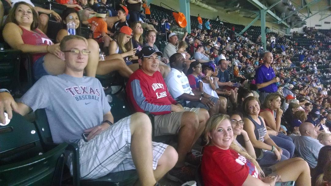 Texan_AT's tweet photo. Fun time #SWATA2015 
@Texan_AT current students, faculty, &amp; alumni
Fireworks - bet they're for @jssimpson9 HallOfFame http://t.co/VXRTHZVCus