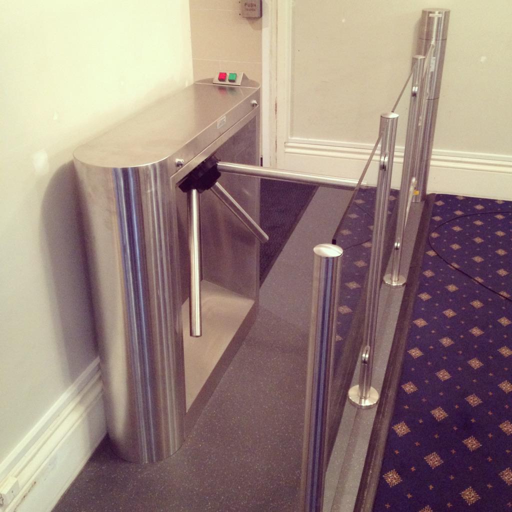 Turnstile install for a sports centre main entrance we completed... #turnstile #automation #sportscentre #nicecarpet