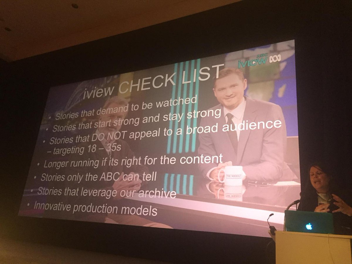 CrackingYarns's tweet photo. Want to get on iView? Here is your checklist from Rebecca Heap at ABC #screenmakers2015 http://t.co/UojOC9yDOI