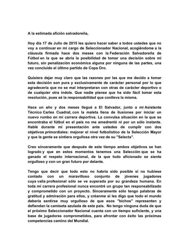 Albert Roca renuncia a La Sleccion Nacional. CKLGbhTVAAAWYQR