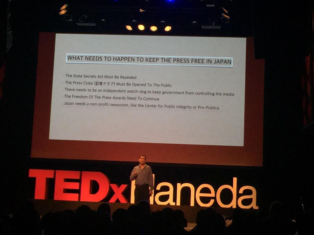 .<a href="/jakeadelstein/">Jake Adelstein/中本哲史</a> pulls no punches explaining sad state of journalism censorship in Japan right now. #TEDxHaneda